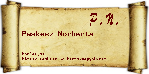 Paskesz Norberta névjegykártya